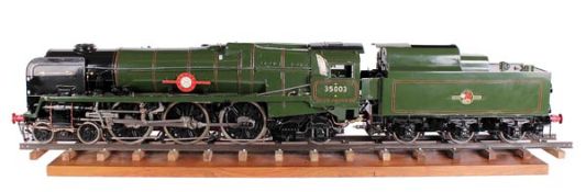A well engineered 5 inch gauge model of the Merchant Navy Class 4-6-2 tender locomotive ?Royal