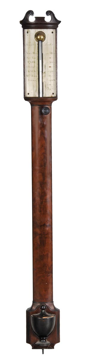 A fine George III mahogany bowfronted mercury stick barometer, Troughton, London, circa 1820, With