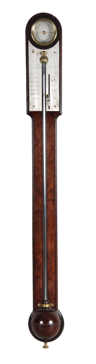 A fine George III mahogany mercury stick barometer with hygrometer, Edward Nairne, London, late