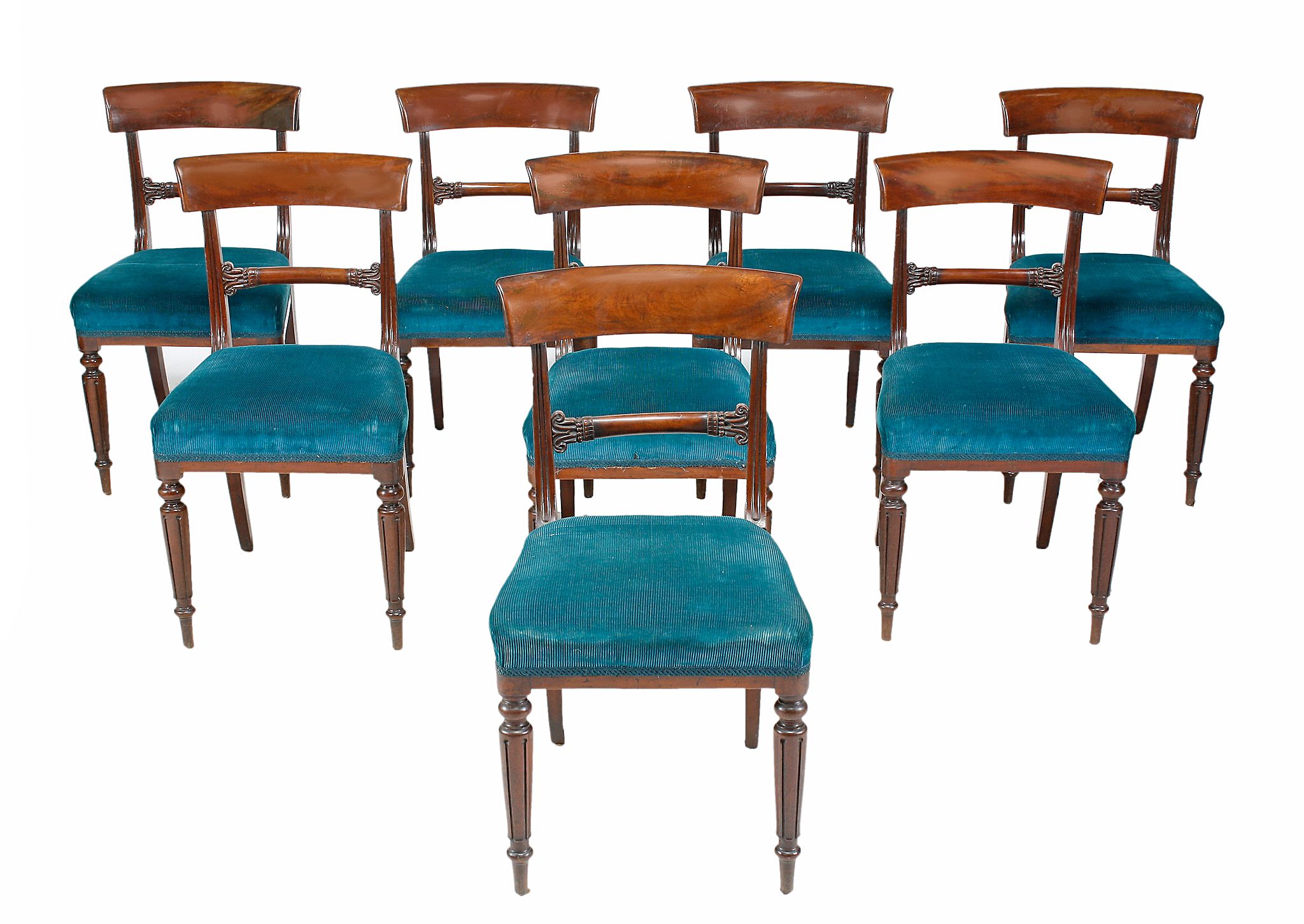 A set of eight Regency mahogany bar back dining chairs , circa 1815  A set of eight Regency mahogany