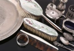 A collection of silver, including an Indian silver coloured embossed...  A collection of silver,