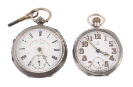 Omega, a silver open face pocket watch, circa 1915, no  Omega, a silver open face pocket watch,