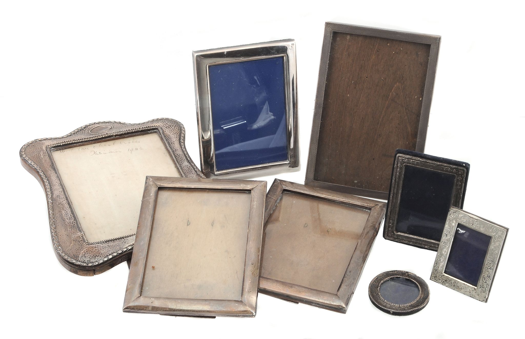 A collection of silver mounted photo frames, to include  A collection of silver mounted photo
