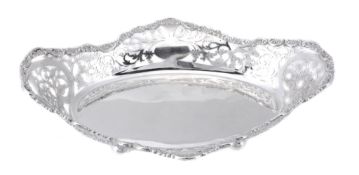 An Edwardian silver pierced quatrefoil basket by William Hutton & Sons Ltd  An Edwardian silver