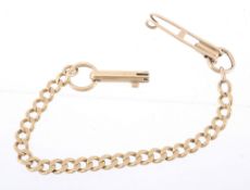 A watch chain, composed of curb links, 26.2g  A watch chain,   composed of curb links, 26.2g View on
