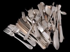 A collection of silver flatware and cutlery, including  A collection of silver flatware and cutlery,