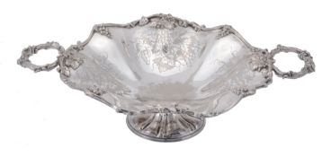 A Victorian electro-plated shaped circular pedestal plated fruit basket by...  A Victorian electro-