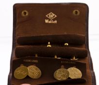 A pair of 18 carat gold double sided cufflinks  A pair of 18 carat gold double sided cufflinks,