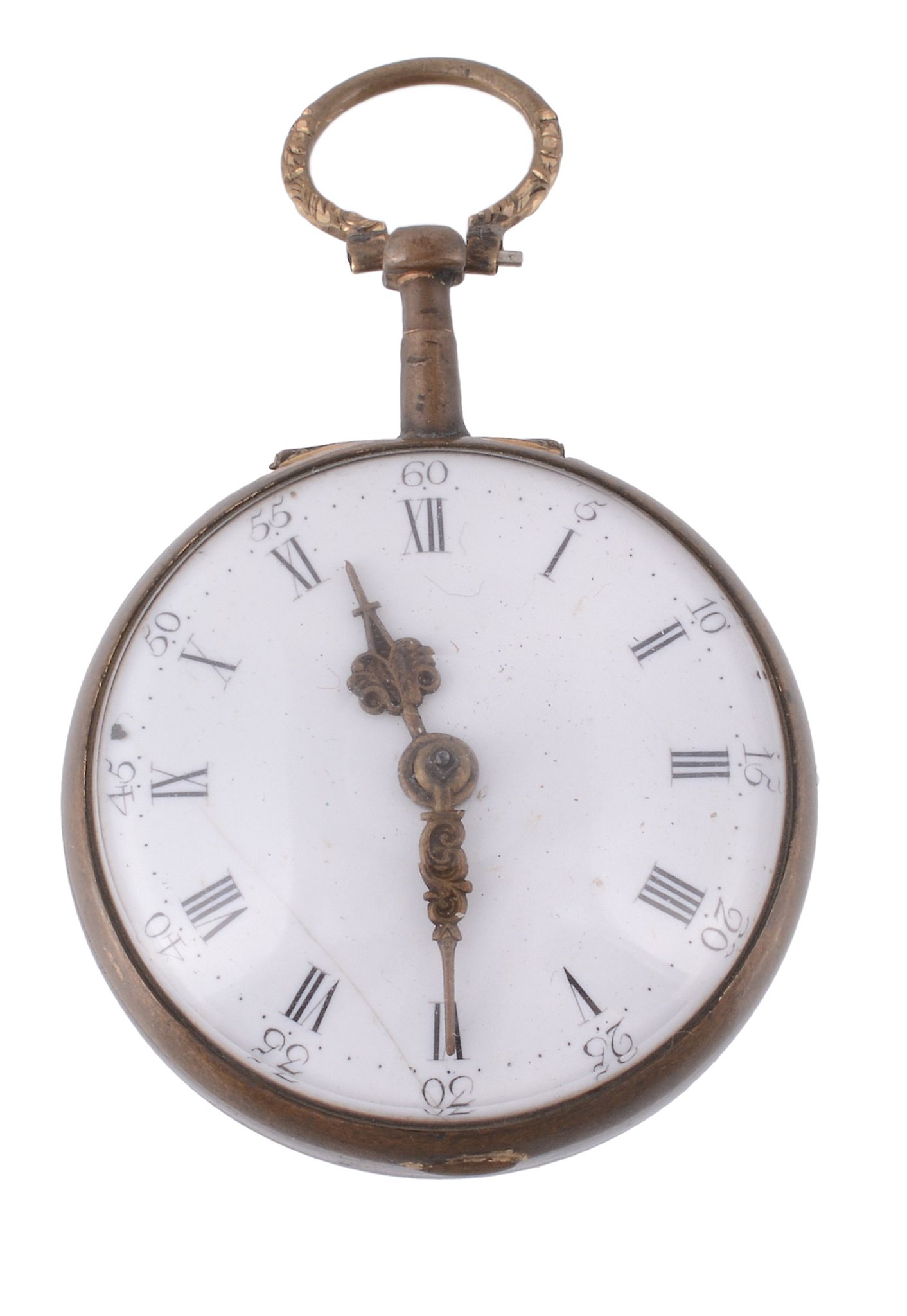 G. Kerhsaw, London, a gilt metal open face pocket watch, circa 1790  G. Kerhsaw, London, a gilt