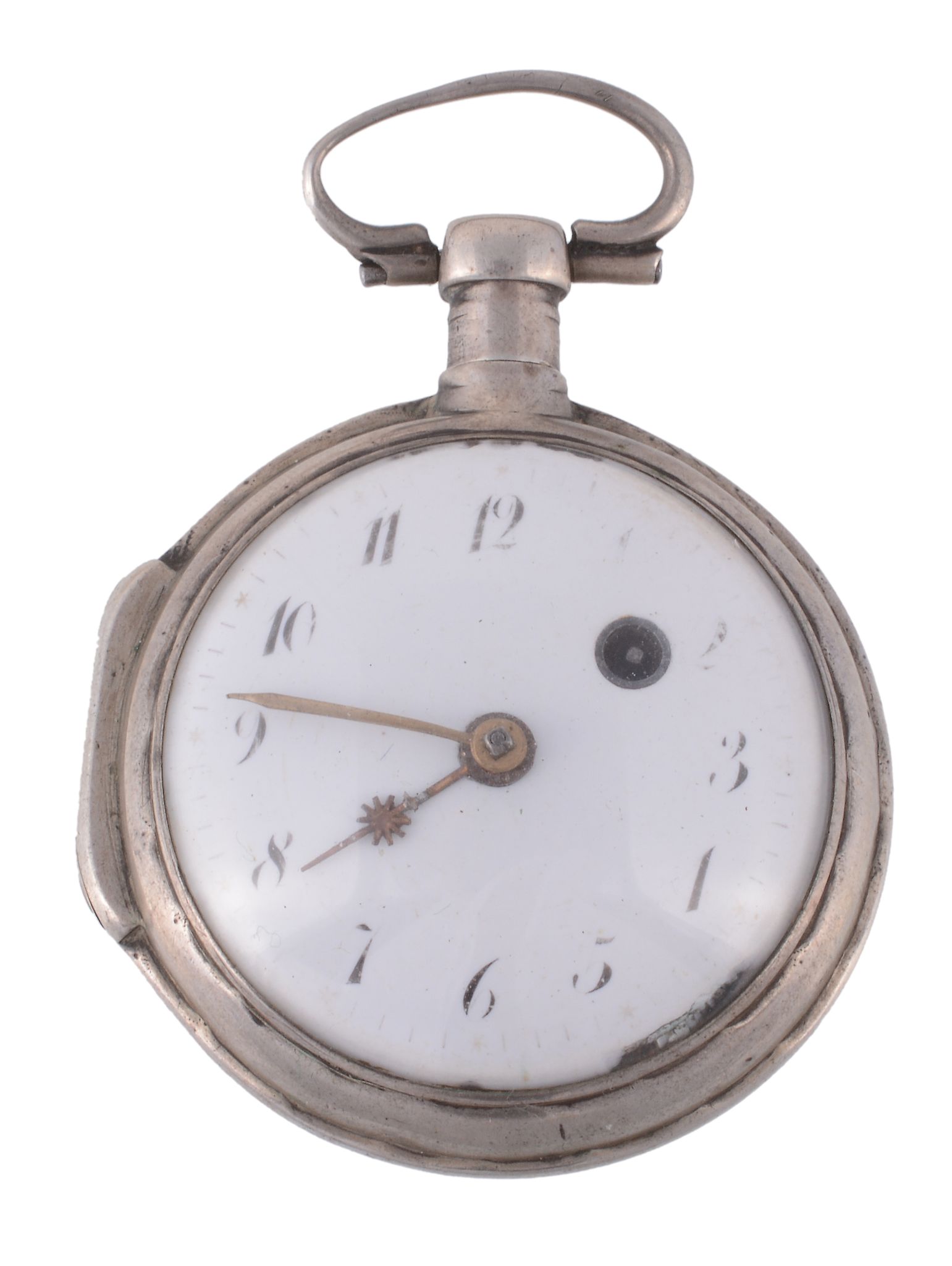 A silver open face pocket watch, circa 1820, no  A silver open face pocket watch,   circa 1820,