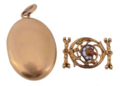 Tiffany & Co, a gold oval hinged locket, circa 1900  Tiffany  &  Co, a gold oval hinged locket,