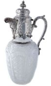 A late Victorian silver mounted cut glass decanter by Carrington & Co  A late Victorian silver