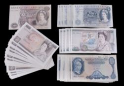 Bank of England, O`Brien Five-Pounds , including two A01 , Hollom Five-Pounds  Bank of England, O`