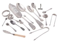 A collection of silver mainly flatware, including  A collection of silver mainly flatware,
