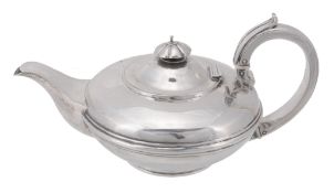 A William IV silver teapot, maker`s mark Ã»`, London 1833  A William IV silver teapot,   maker`s