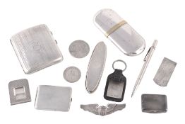 A silver cigarette case by Joseph Gloster Ltd  A silver cigarette case by Joseph Gloster Ltd.,