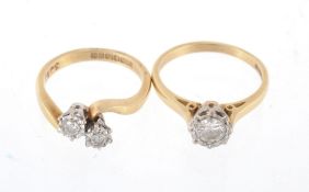 An 18 carat gold diamond ring, London 1975  An 18 carat gold diamond ring,   London 1975, the