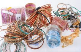 A quantity of coloured bangles, and other items  A quantity of coloured bangles,   and other