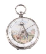 A silver open face pocket watch, hallmarked London 1864  A silver open face pocket watch, hallmarked