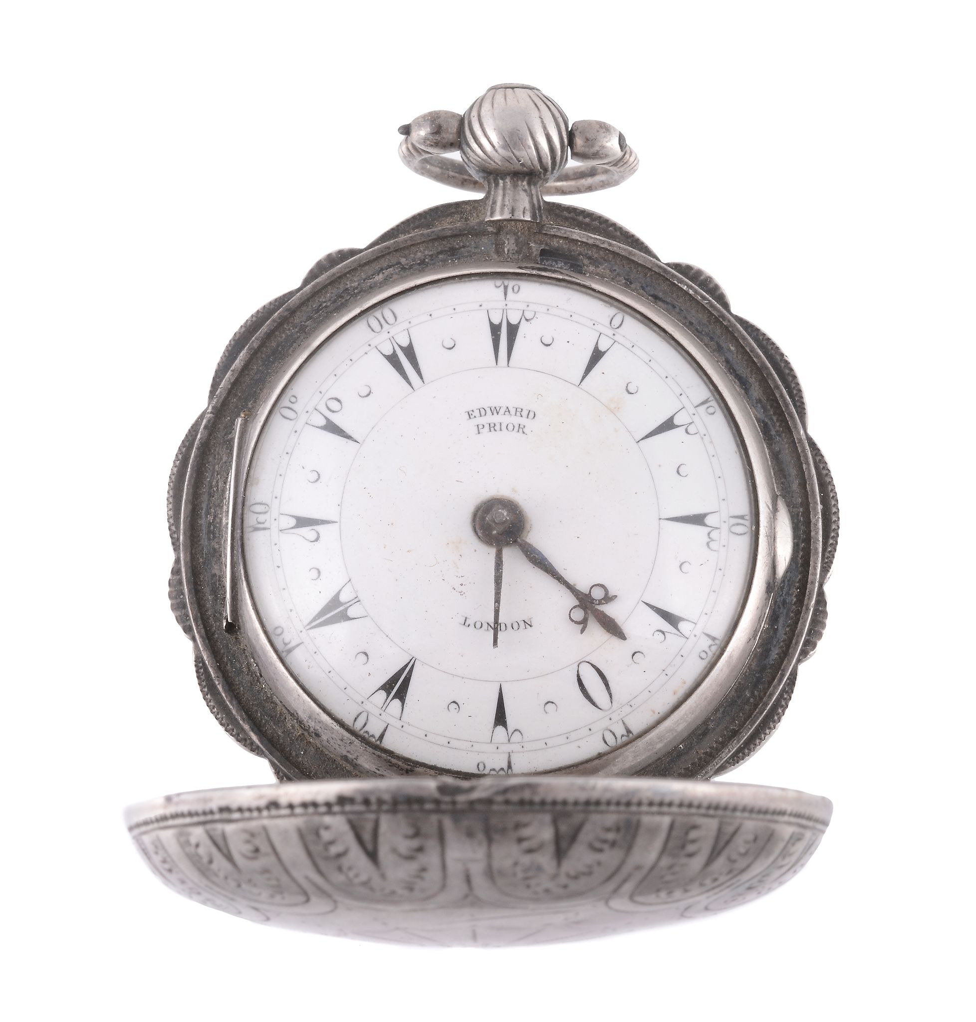 Edward Prior, London, a silver hunter pocket watch, hallmarked London 1838  Edward Prior, London,