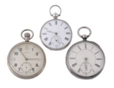 A silver open face pocket watch, hallmarked London 1878  A silver open face pocket watch,