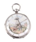 A silver open face pocket watch, hallmarked London 1864  A silver open face pocket watch,