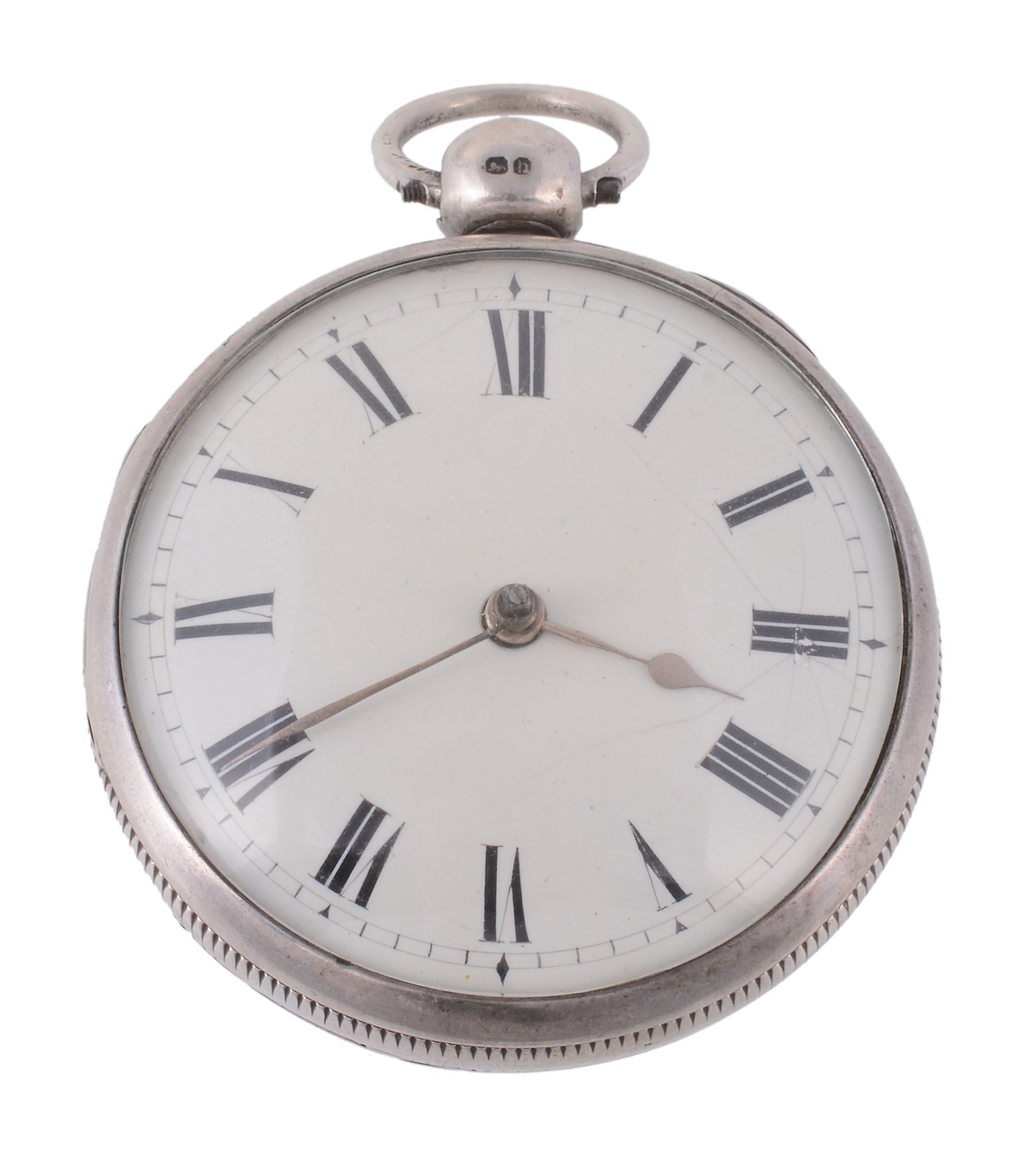 A silver open face pocket watch, hallmarked London 1823, no  A silver open face pocket watch,