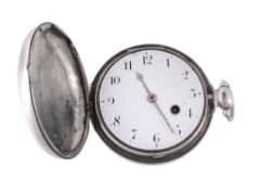 A hunter pocket watch, hallmarked London 1818, with three piece hinged case  A hunter pocket watch,