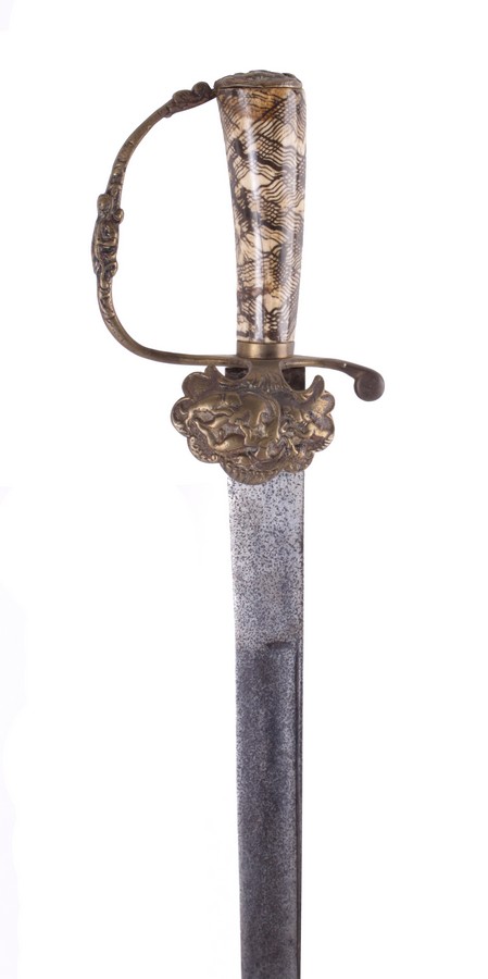 A German Hunting Sword, Late 18th / Early 19th Century, with a 62.5cm slightly curved blade double-