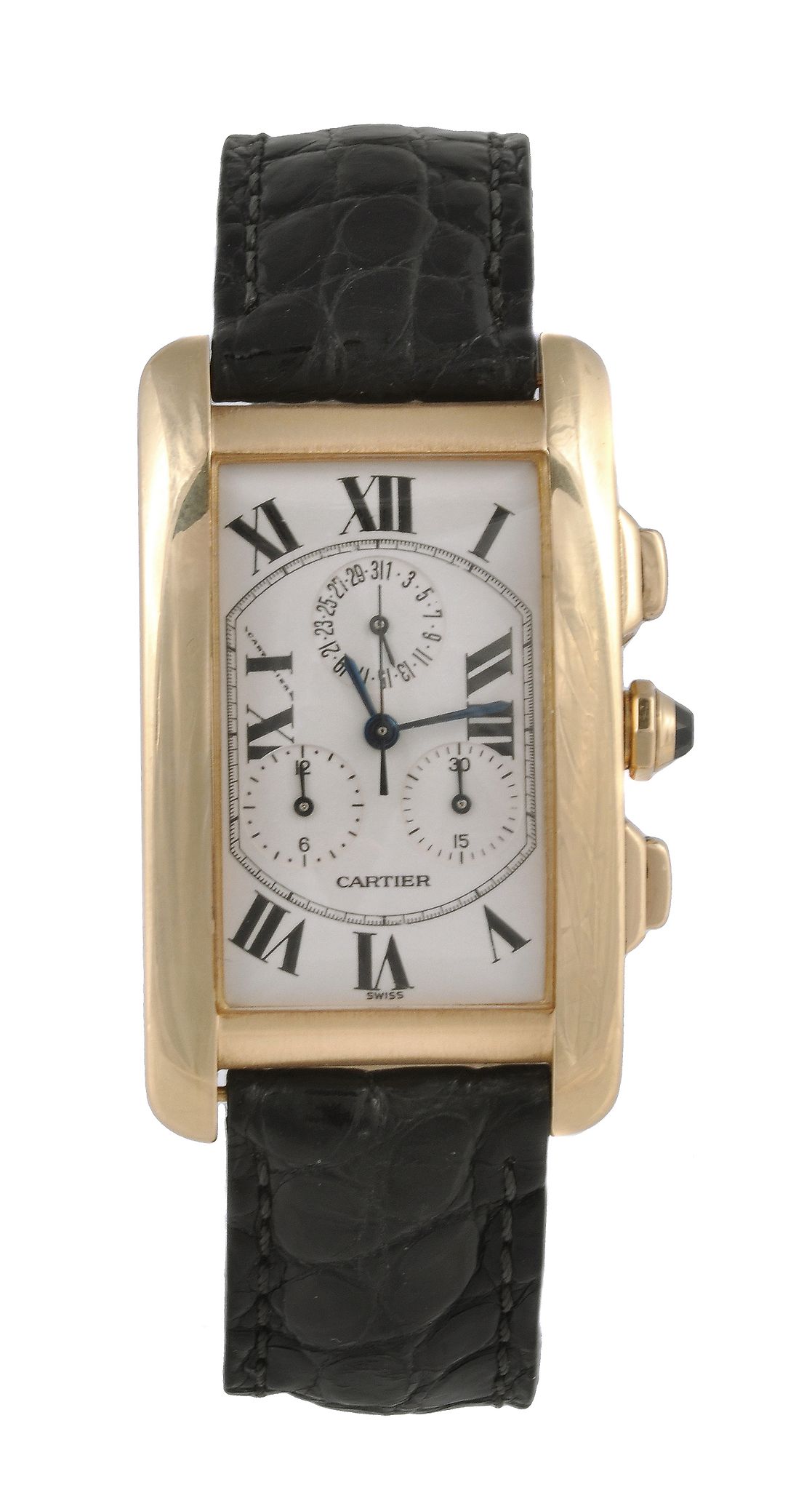 Cartier, Tank Americaine, a gentleman`s 18 carat gold wristwatch, ref. 1730, no  Cartier, Tank