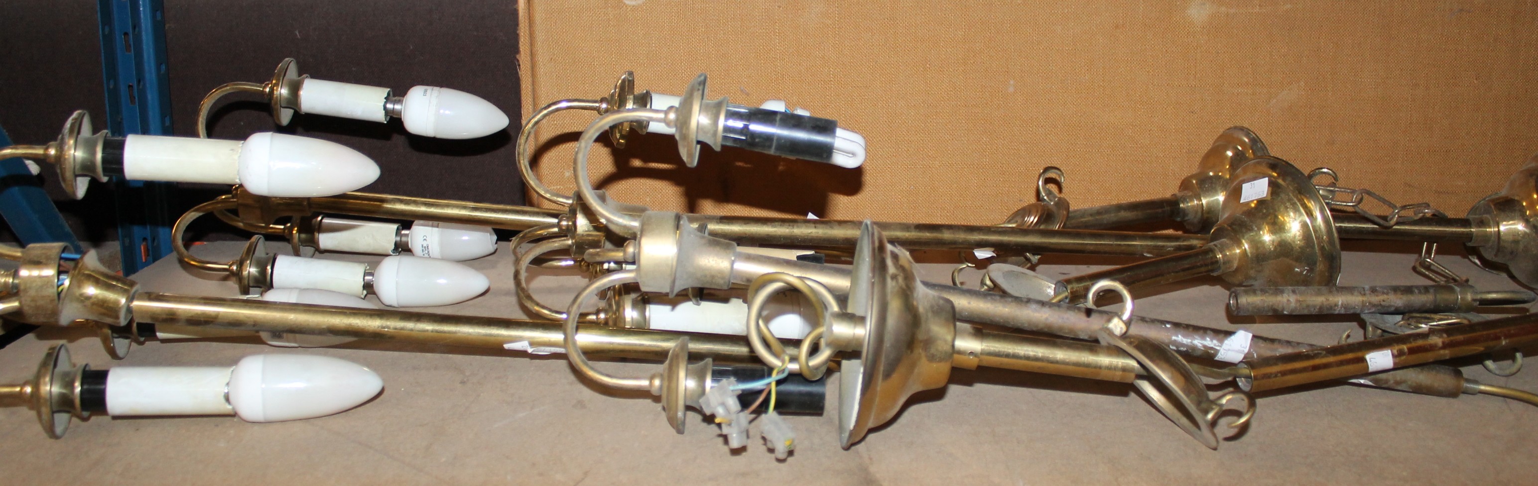 * A group of brass wall lights (sold as parts) Best Bid