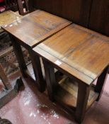 A pair of oak bedside tables an oak bed head made by the Real Wood Furniture Co. Oxfordshire