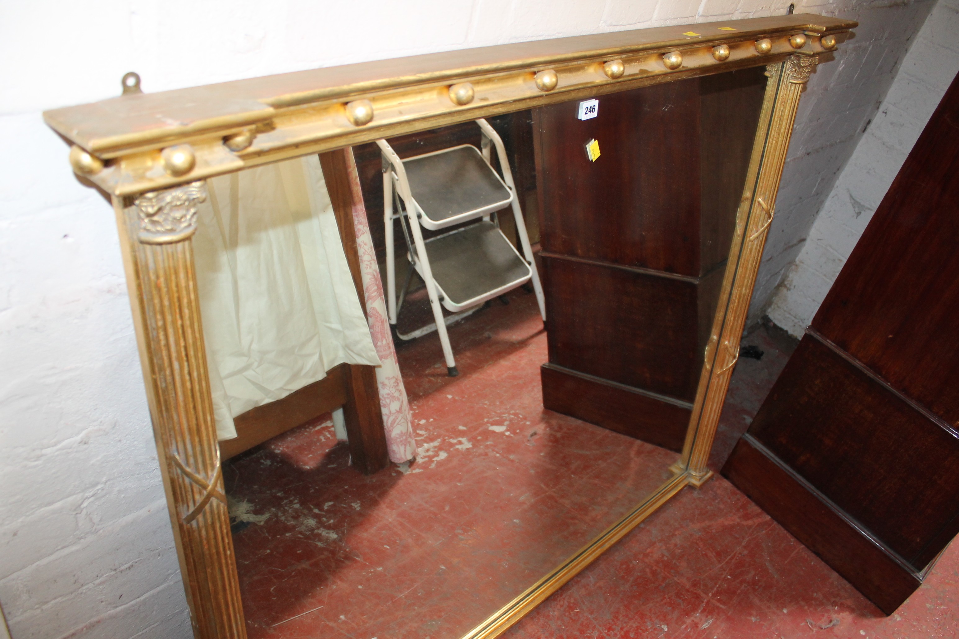 A Regency giltwood overmantel mirror 93cm high, 129cm wide