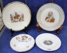 A collection of seven commemorative military related ceramic plates