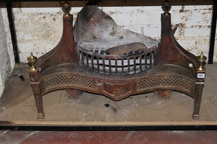 A 19th century steel fire basket of serpentine outline 84cm wide  Best Bid