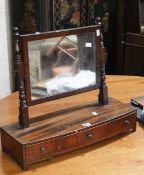 A George III mahogany dressing table mirror 59cm wide. Plus a Victorian mahogany pot cupboard 108cm