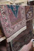 A Caucasian prayer rug and another rug 136 x 90cm