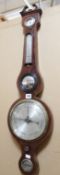 An early Victorian mahogany mercury wheel barometer, with eight-inch circular star-centred silvered