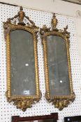 A pair of 19th Century Continental pier mirrors each 94cm high