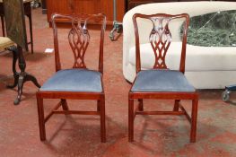 A set of ten reproduction dining chairs in George III style each with drop in seats