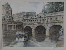 After Eric Sturgeon (1920-1999) Topographical scenes of Bath and Wells A pair of polychrome prints