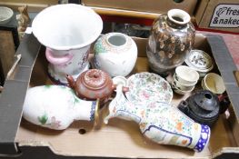 A small quantity of decorative Oriental ceramics including a Satsuma vase (a/f) etc. Best Bid