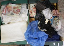 A quantity of vintage clothing including kid gloves, evening bags etc. Best Bid