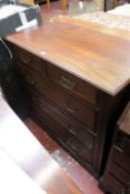 A Victorian walnut chest with two short and three long drawers, c1890 103cm wide  Best Bid