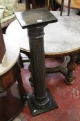 A simulated marble pedestal and a mahogany sutherland table (2)