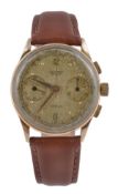 Universal, Compur, a gentleman`s 18 carat gold chronograph wristwatch, circa 1945, ref. 908148,