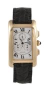 Cartier, Tank Americaine, a gentleman`s 18 carat gold wristwatch, ref. 1730, no. 223195C.D, the