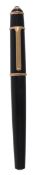 Cartier, Diabolo de Cartier, a black lacquer roller ball pen, the black lacquer cap and barrel