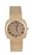 Piaget, a gentleman`s 18 carat gold wristwatch, ref. 13448, no. 206371, the two piece screw down