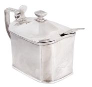 A George III silver canted-rectangular mustard pot by Samuel & Edward Davenport, London 1807, with a